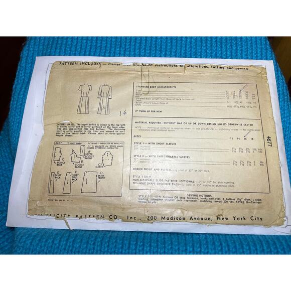 Simplicity 4677 pattern dress fit and flare 1950s size 16 - Picture 3 of 6